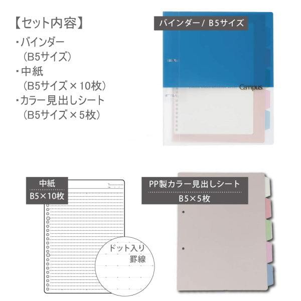 キャンパス プリントもとじやすい2穴ルーズリーフバインダー B5サイズ