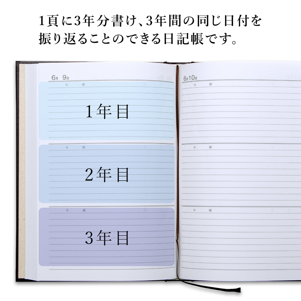 3年用日記《日付表示あり》A5 アピカ D303 日記帳
