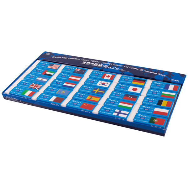 【数量限定】消しゴム フラッグレーダー 世界の国旗 BOXセット [25個入] シード EP-RF1BOXｾﾂﾄ-R [M便 1/1]