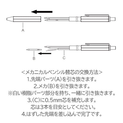 【限定】ロディア《RHODIA》クリプト チタニウム マルチペン 3in1［ボールペン0.5mm/黒赤・シャープペン0.5mm］ロディア CF9371[M便 1/3]