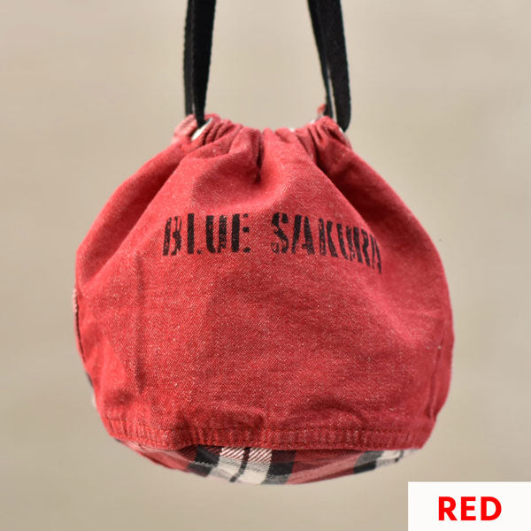 BLUE SAKURA SMALL DRAWSTRING BAG 巾着 [全3色] フーバル　BS-AC36** [M便 1/1]