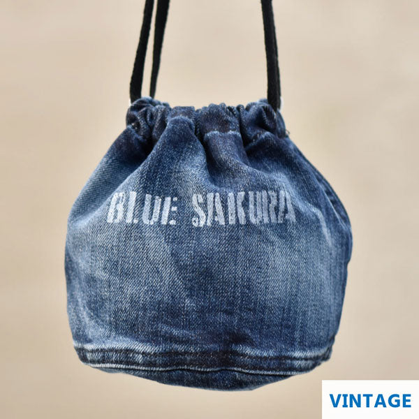 BLUE SAKURA SMALL DRAWSTRING BAG 巾着 [全3色] フーバル　BS-AC36** [M便 1/1]