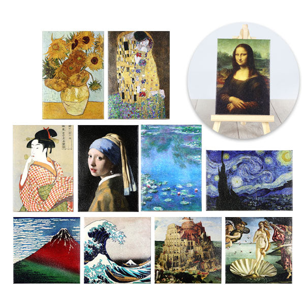 名画ミニキャンバス イーゼル付き 全11種類 クラブン 1-ﾒｲｶﾞﾐﾆ7X**-*名画ミニキャンバス イーゼル付き 全11種類 クラブン ﾒｲｶﾞﾐﾆ7X10/7-1/2/3/4/5/6/7 ［M便 1/4］