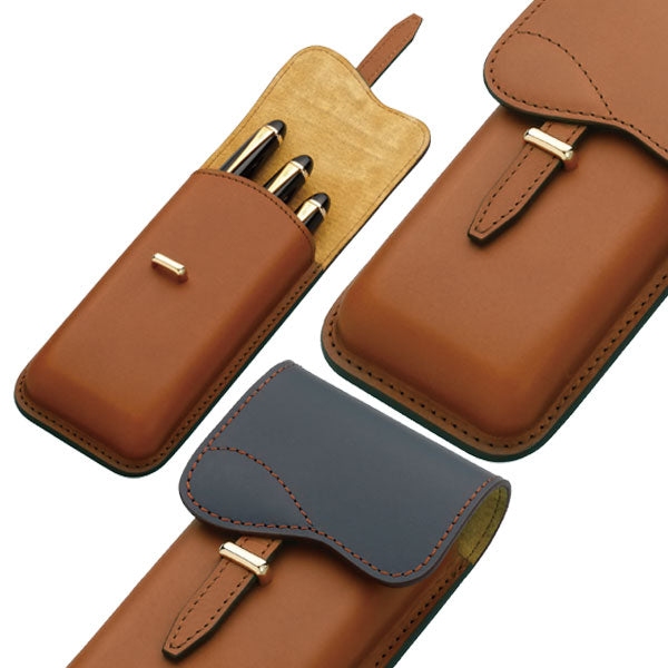 パイロット ソメス 牛革製 ペンシース5本差 ブラウン SLS5-01-BN