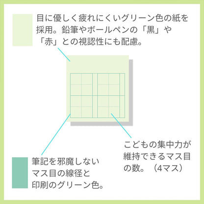 +teacher マス目フセン “Kaketa!” (under) グリーン [100枚] MDS MFSN-000 [M便 1/8]
