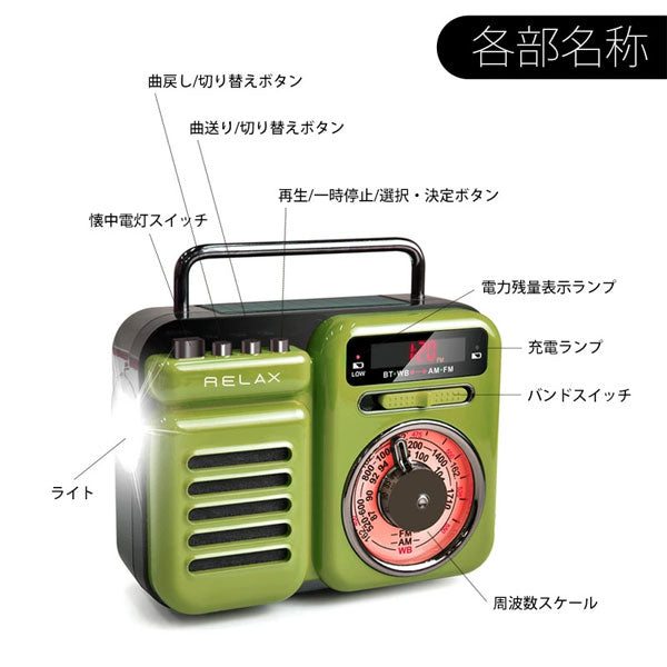 RELAX マルチ レトロ ラジオ［全6色］保証書付き シンシア RE0960 【送料無料*】