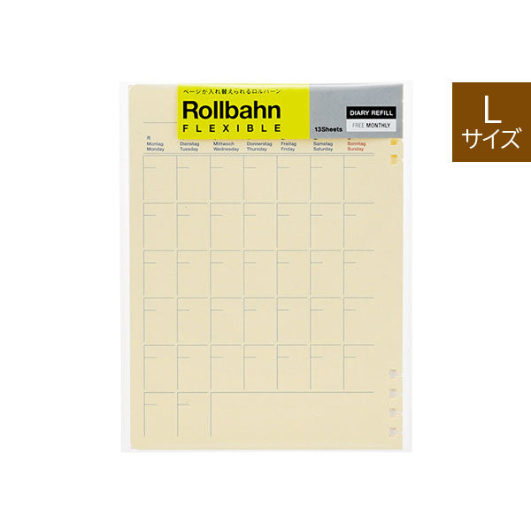 Rollbahn《 ロルバーン》 フレキシブル ダイアリーリフィル フリーマンスリーL デルフォニックス［DELFONICS］501015 [M便 1/8]