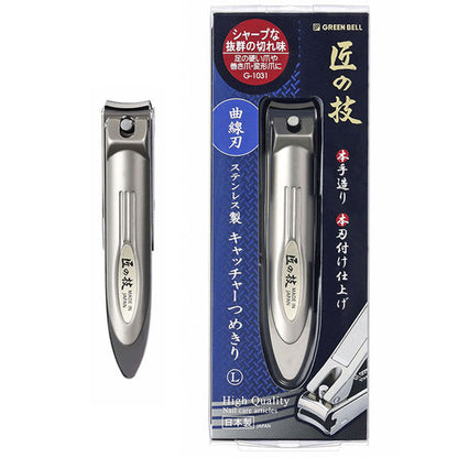 匠の技 ステンレス製キャッチャーつめきり(曲線刃)L グリーンベル G-1031   [M便 1/8]