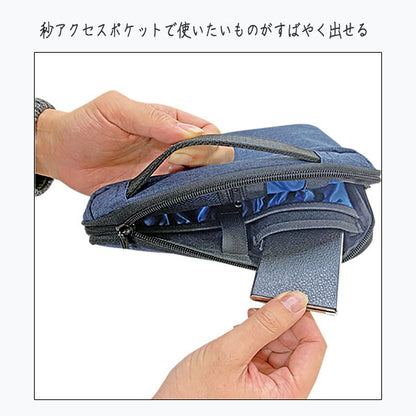 A6 バッグインバッグ 収納ケース 3色 [ブラック/グレー/ネイビー]　 クツワ　FS104