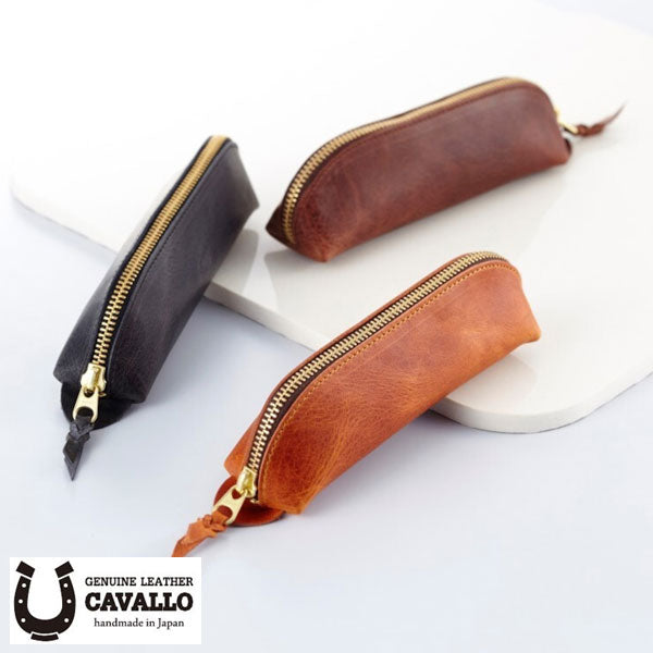 *3/11原田*≪CAVALLO≫ ホースハイド 三角ペンケース [全3色] ガルフストリーム CAV-SKP