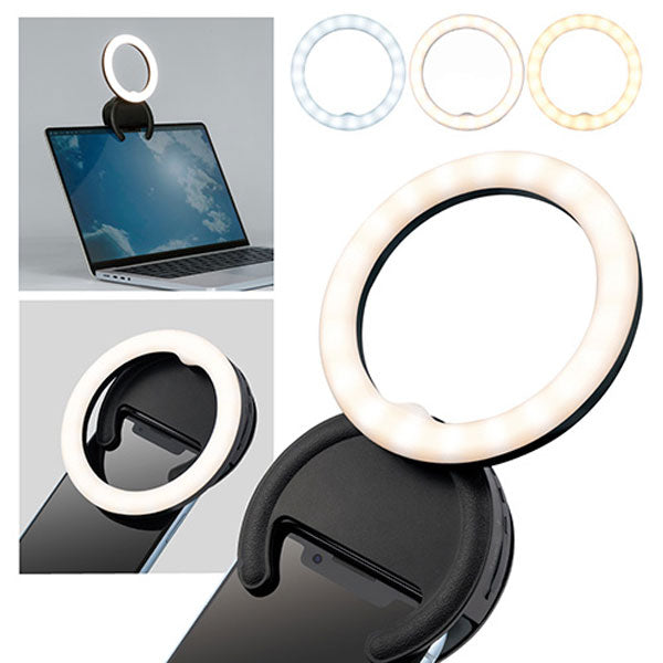 USB充電式 LEDリングライト [全2色] ナカバヤシ UA-LED015BK/W