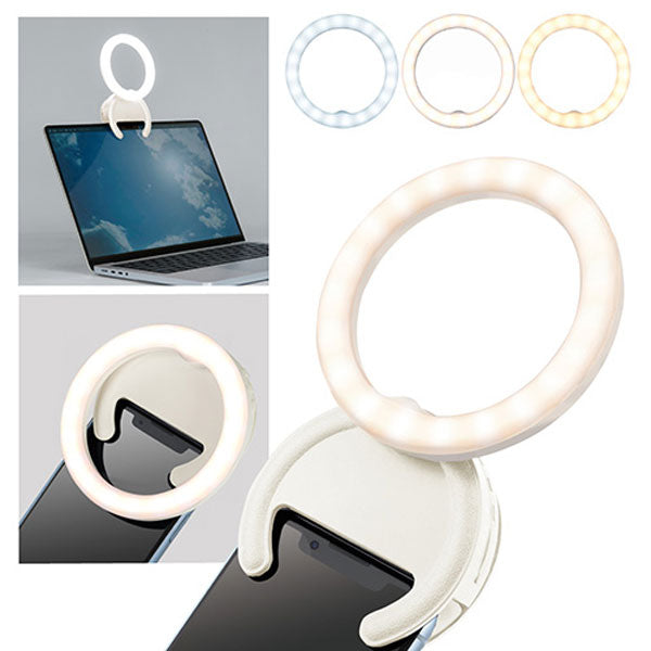 USB充電式 LEDリングライト [全2色] ナカバヤシ UA-LED015BK/W