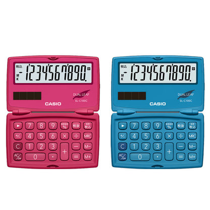 CASIO カラフル電卓 折りたたみ手帳タイプ [全2色] カシオ計算機 SL-C100C