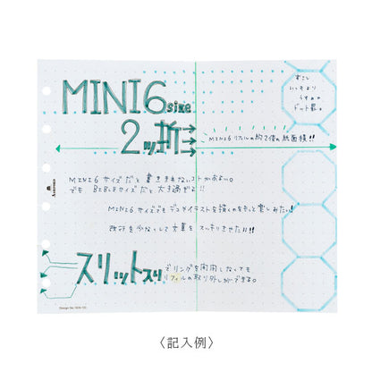 ASHFORD 手帳リフィル ドットリーフ 2つ折 MINI6［1609］ アシュフォード 1609-100[M便 1/3]
