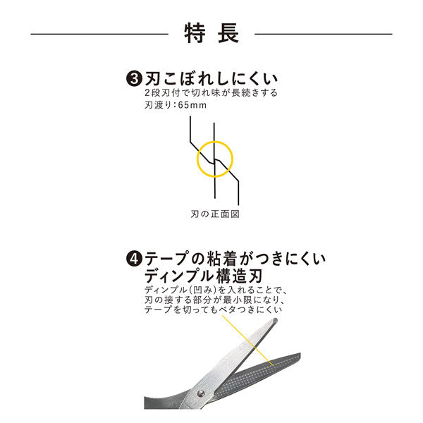 二刀派ハサミ(オープナー機能刃)《ブラック》 クツワ SS119BK [M便 1/2]