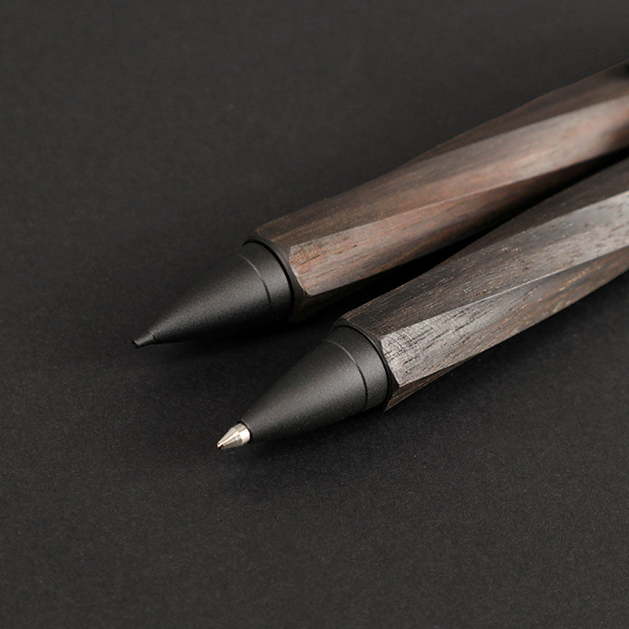 【KURASHIKI BNG.】 SPIRA -スピラ- 木軸 ＜縞黒檀 /しまこくたん＞ ボールペン/シャープペンシル うさぎやオリジナル