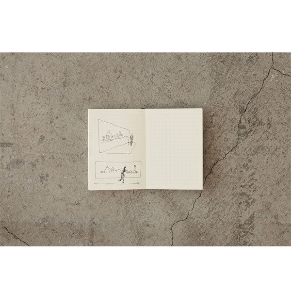 《MD PAPER PRODUCTS》MDノート A7 [無罫/横罫/方眼罫] デザインフィル(ミドリ) 15344/5/6 [M便 1/12]