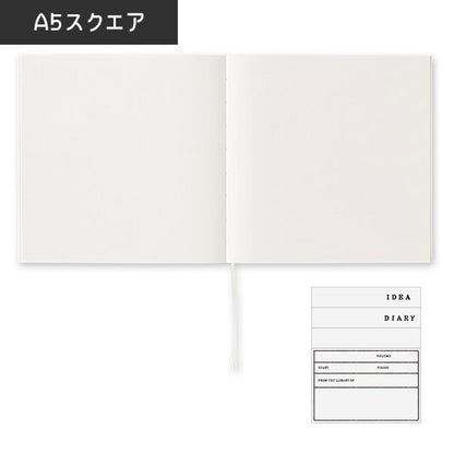 《MD PAPER PRODUCTS》MDノート コットン [A5スクエア/A5] 無罫 デザインフィル(ミドリ) 15347/8 [M便 1/3]