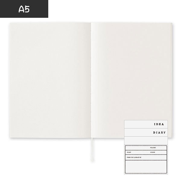 《MD PAPER PRODUCTS》MDノート コットン [A5スクエア/A5] 無罫 デザインフィル(ミドリ) 15347/8 [M便 1/3]