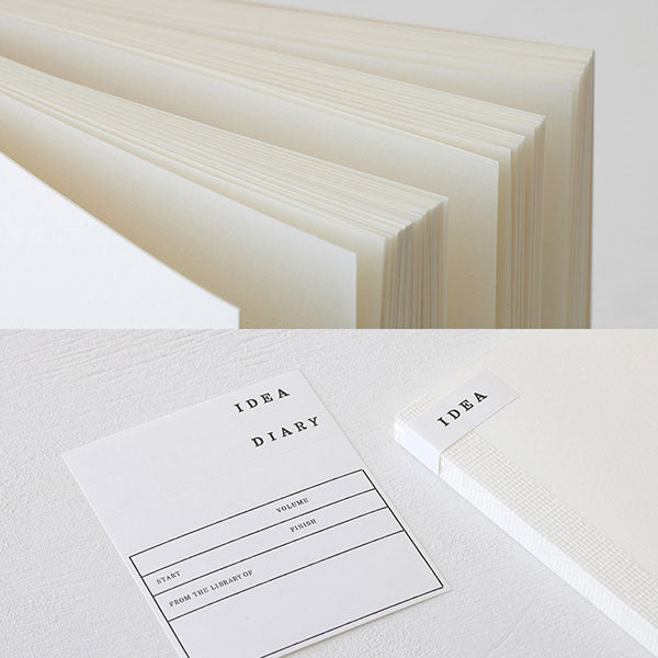 《MD PAPER PRODUCTS》MDノート コットン [A5スクエア/A5] 無罫 デザインフィル(ミドリ) 15347/8 [M便 1/3]