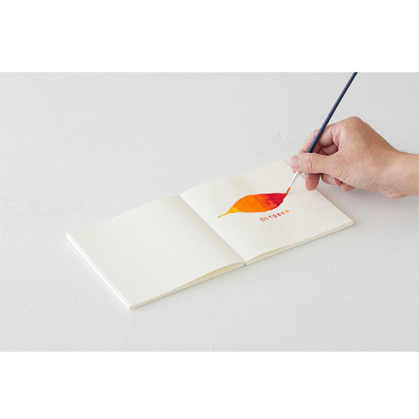 《MD PAPER PRODUCTS》MDノート コットン [A5スクエア/A5] 無罫 デザインフィル(ミドリ) 15347/8 [M便 1/3]