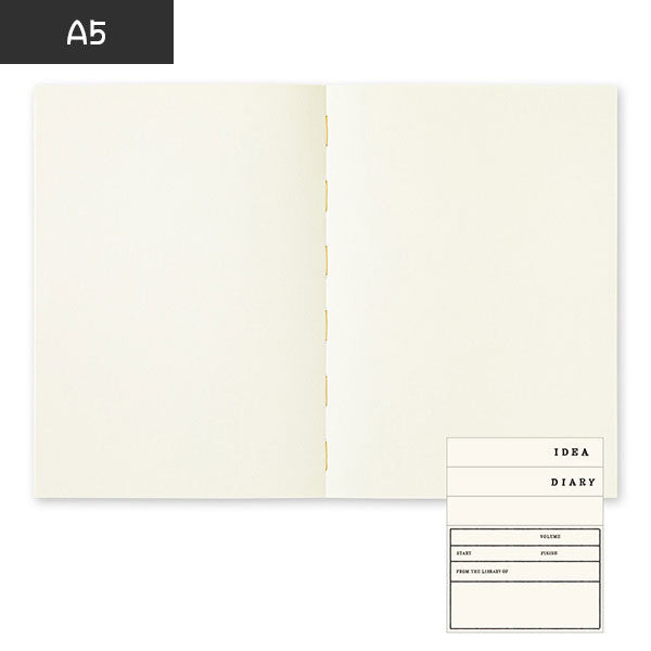 《MD PAPER PRODUCTS》MDノート 厚口 [A5スクエア/A5] 無罫 デザインフィル(ミドリ) 15349/50 [M便 1/3]