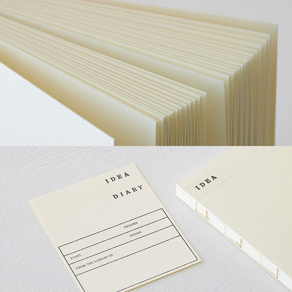 《MD PAPER PRODUCTS》MDノート 厚口 [A5スクエア/A5] 無罫 デザインフィル(ミドリ) 15349/50 [M便 1/3]