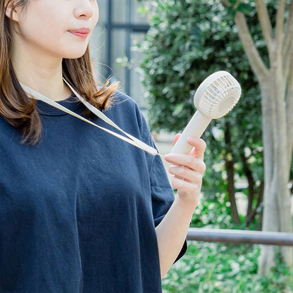 プラスモア《plus+more》 静音ミニハンディファン ネックストラップ＆スタンド付 [全2色] 【保証書付】キングジム PBAF001