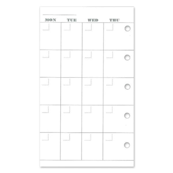 ASHFORD 手帳リフィル 日付無 月間ダイアリー カレンダー式 MICRO5［2510］アシュフォード 2510-100 [M便 1/20]