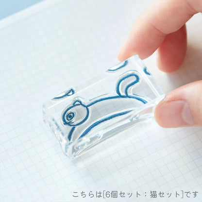 *販売中止*透明スタンプ「氷印（こおりじるし）」小サイズ [全20柄] キングジム HITOTOKI CLS22 [M便 1/88]