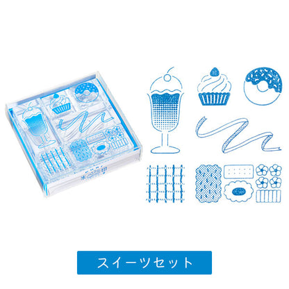 *販売中止*透明スタンプ「氷印（こおりじるし）」6個セット [全6種類]  キングジム HITOTOKI CLSS [M便 1/8]