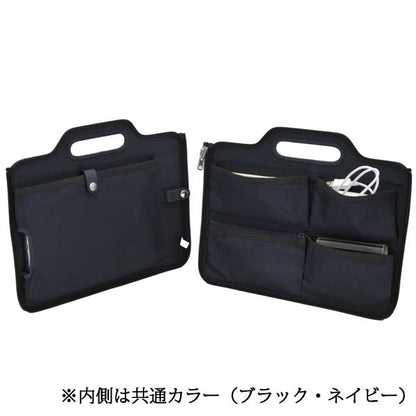 ☆正規販売店☆ TRION ＜トライオン＞ 【バッグインバッグ】 Ａ４サイズ対応 ネイビー NAVY KA803 本革 牛革 多機能 タブレット対応 整理 収納 ビジネス