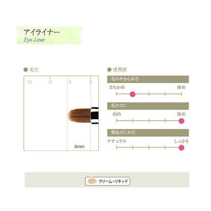 熊野の化粧筆 K-シリーズ アイライナーブラシ 竹宝堂/西文明堂 K-5 [M便 1/20]