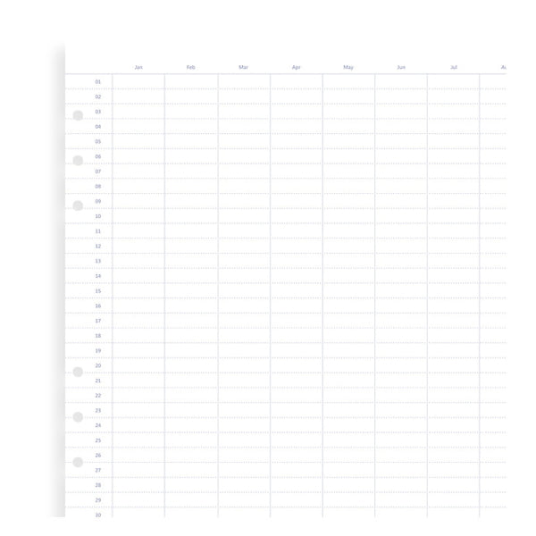 ≪正規取扱店≫ Ｆilofax （ファイロファックス） クリップブック 　リフィル A5（イヤープランナー日付無し）６穴 441-345001 【ネコポス可】