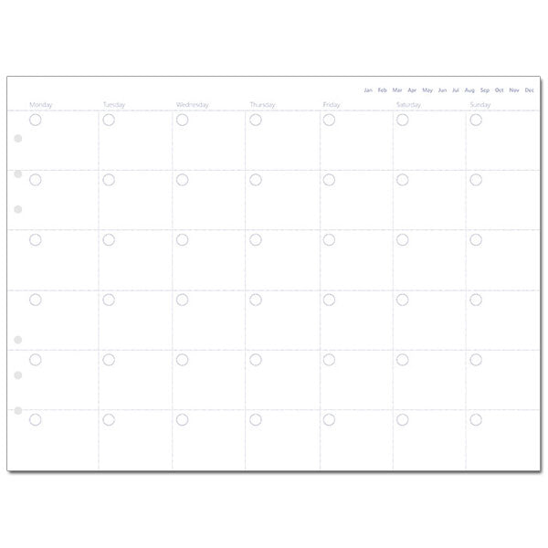 ≪正規取扱店≫ Ｆilofax （ファイロファックス） クリップブック 　リフィル A5（月間プランナー日付なし）６穴 441-345002【ネコポス可】