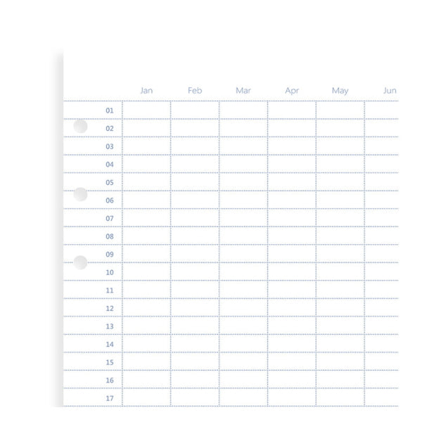 ≪正規取扱店≫ Ｆilofax （ファイロファックス） クリップブック 　リフィル バイブル ６穴 イヤープランナー日付無し441-344001 【ネコポス可】