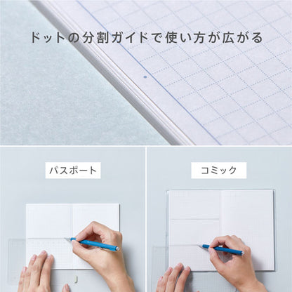 手帳のように使えるノート HITOTOKI NOTE ノート・カバー・下敷き3点セット パスポートサイズ ノート：デイリータイプ/ドット方眼3.15ｍｍ [全5柄] キングジム HN-PF