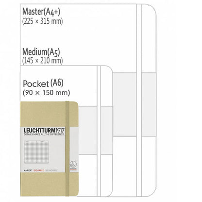 ≪方眼≫　LEUCHTTURM1917(ロイヒトトゥルム)　ノート　ポケットサイズ　Ａ６　Squared(方眼)　ブラック　1896-318898　【ネコポス可】