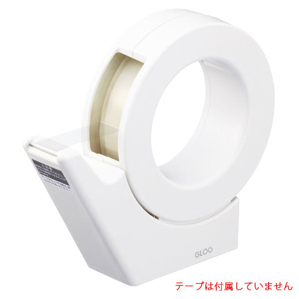 【GLOO グルー】シリーズ テープカッター 白 <吸盤ハンディタイプ 太巻き> コクヨ T-GM500W テープ付属なし