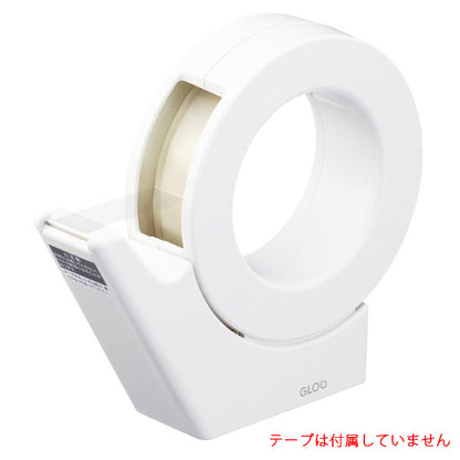 【GLOO グルー】シリーズ テープカッター 白 ＜吸盤ハンディタイプ 太巻き＞ コクヨ T-GM500W テープ付属なし