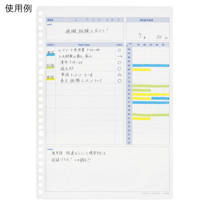 ルーズリーフ スタディプランナー [デイリー罫みえる化] 　キャンパス/Campus コクヨ ノ-Y836MD