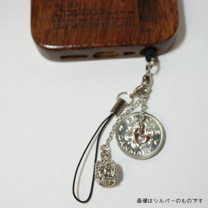 【6/17角乢】ハッピーハートコイン【HAPPY HEART COIN】「幸せを呼ぶコイン」ストラップ イヤホンジャック付き ゴールド アドウィン(アクトワークス) HS-G [M便 1/15]