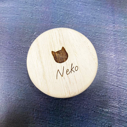 【写真・名入れ可能】猫のケース オリジナル 桐箱 [丸型]