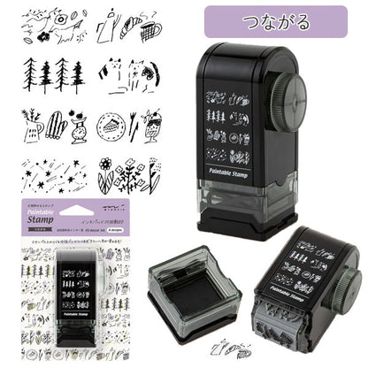スタンプ 回転印 ダイヤル [全10種類] デザインフィル(ミドリ) 35579/80/1/2/3/4/5/6/7/8