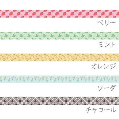 Marche de Lapin《マルシェドゥラパン》うさぎやオリジナルマスキングテープ [マルシェ ミント] 15mm×10m　カモ井加工紙 129-オリジナルMT-19 【ネコポス可】