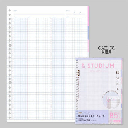 LOOSE-LEAF for self study (ルーズリーフ フォー セルフ スタディ) B5 【暗記フォーマット】 30枚入り [全2種類] いろは出版 GABL-03/4 [M便 1/5]