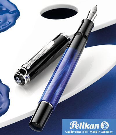 クラシック 205 マーブルブルー    クラシック万年筆 極細(EF)/細字(F)/中字(M)/太字(B)  ペリカン/Pelikan 102-M205マーブルブルー*
