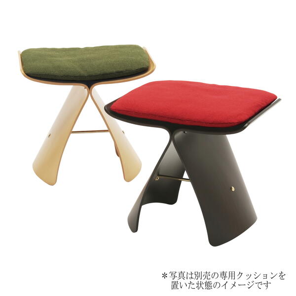 《正規取扱店》バタフライスツール用クッション　レッド／グリーン　S-0048AA-AA 天童木工 【送料無料】