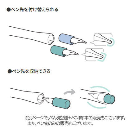hocoro《ホコロ》 万年筆ペン先のつけペン 付替用ペン先 (2.0ｍｍ幅/筆文字) ペン先のみ セーラー万年筆 87-085*-*00［M便 1/20］