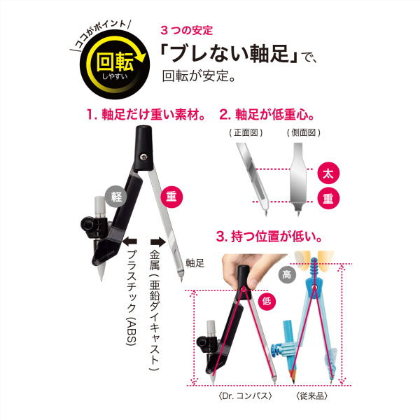 ドクターコンパス　シャープタイプ[全3色]クツワ　CP215**